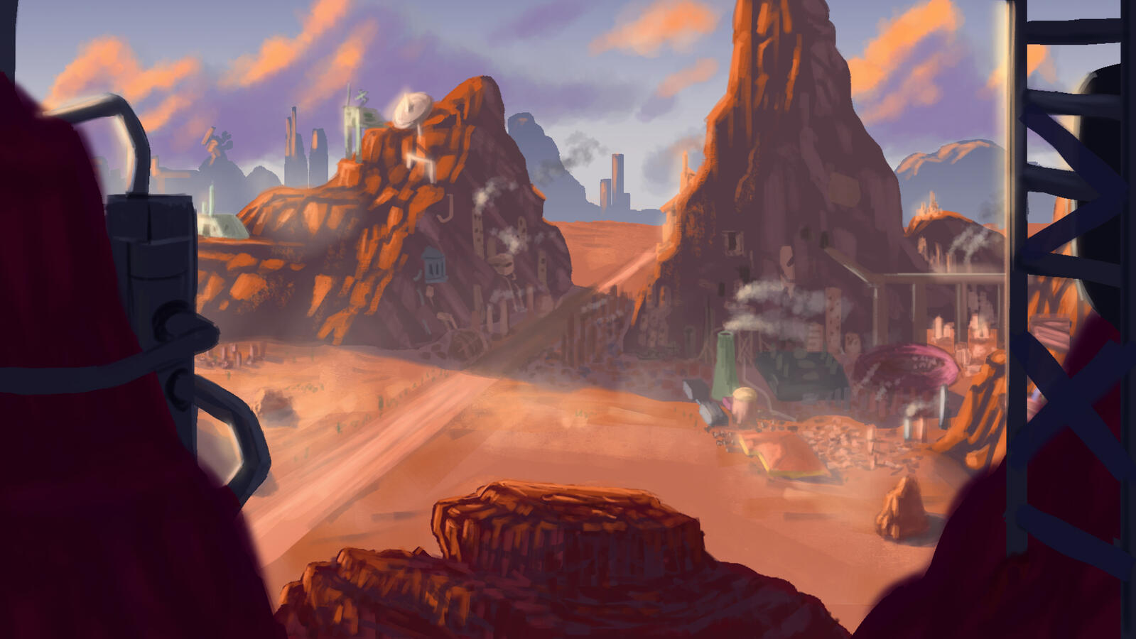 Desert Cyberpunk town concept